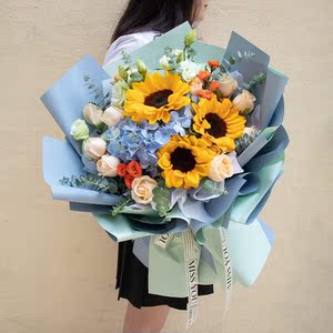 父亲节向日葵生日花束同城本地花店送花广东省东莞市樟木头虎门镇