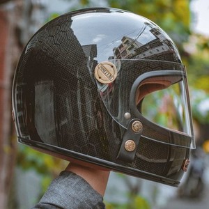 bulldog复古头盔摩托机车哈雷拿铁巡航踏板男女英伦风碳纤维全盔