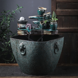 景德镇陶瓷鱼缸庭院水缸阳台造景缸室外聚财复古养鱼盆镇宅狮头缸