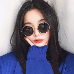 小红书网红圆形框嘻哈墨镜男复古小框太阳镜女ins个性素颜太子镜