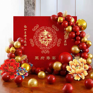 老人80大寿宴酒店场景装饰布置爷爷奶奶60岁生日背景板墙kt北京