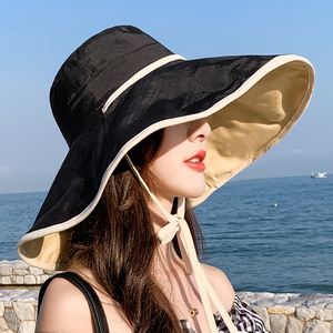 渔夫帽女夏季防晒遮阳帽大帽檐遮脸早春春秋大沿防紫外线太阳帽子