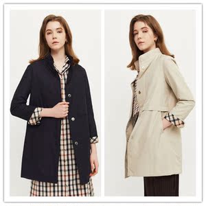 22春季韩国专柜daks/达克斯女高端风衣wkco1a109藏蓝/米色