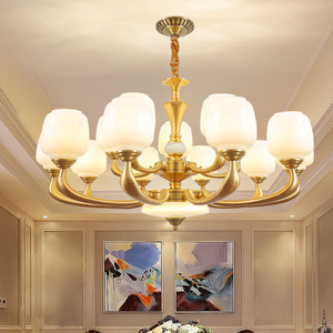 美式吊灯欧式客厅吊灯奢华大气欧式餐厅灯现代简约复古全铜灯具