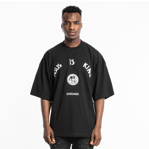 kanye侃爷欧美oversize嘻哈潮流衣服bf风短袖t恤宽松夏季半袖男潮