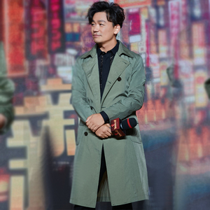 唐人街神探3刘昊然王宝强同款衣服军绿色风衣唐探3大衣野田昊kiko