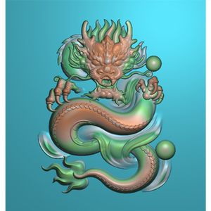 0464 浮雕玉雕精雕图jdp立体大头猛龙戏珠盘龙行天下数控机雕4人付款