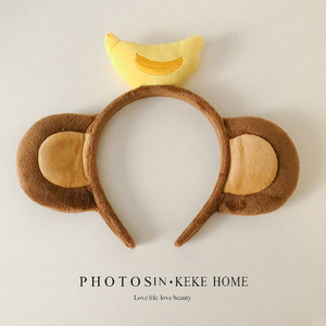 小猴子耳朵香蕉发箍女网红可爱洗脸压发发卡成人儿童减龄搞怪头饰