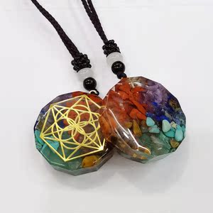 orgonite疗愈奥根能量水晶吊坠女毛衣链挂件本命年招财项链天然石