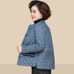 妈妈外套女秋冬短款小棉袄中年人冬装轻薄羽绒棉服大码中老年棉衣