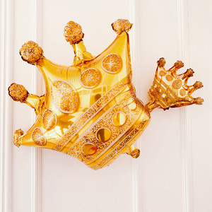金色皇冠王子生日布置装饰气球大号铝箔派对用品儿童宝宝周岁生日