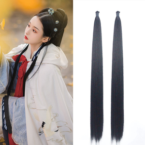 汉服古装假发女插梳发束发排微曲高温丝古风造型bb夹直发片假发片