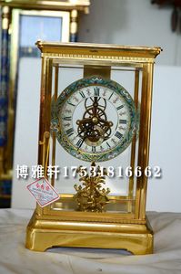 钟表纯铜镀金电子座钟老式复古家居摆件卧室古典台钟样板间条案钟