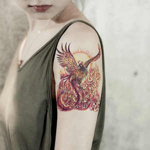 凤凰纹身贴男