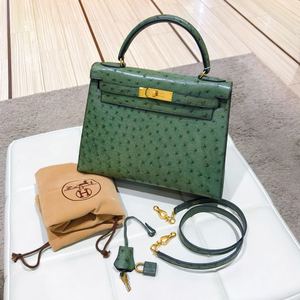 爱马仕vintage Hermes Kelly28保存很好的鸵鸟皮古董Kelly手提包