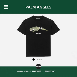 palm angels棕榈天使21断尾鳄鱼印花潮牌宽松休闲情侣夏季短袖t恤