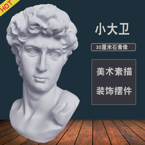 30厘米小大卫石膏头像美术教具素描雕塑模型婚礼摄影装饰摆件雕像