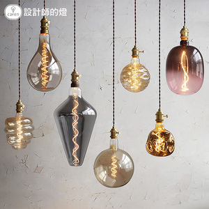 设计师的灯餐厅灯创意简约爱迪生复古橱窗装饰艺术大灯泡玻璃吊灯