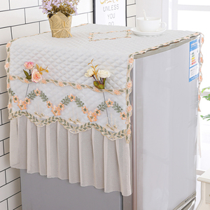 冰箱巾盖布防尘罩家用单开门双对开滚筒洗衣机现代简约蕾丝冰箱套