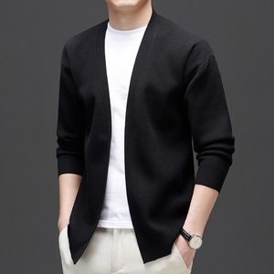 韩版休闲潮流男装时尚开衫外套春季新款针织外套男式休闲长袖开衫