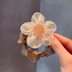 公主落难发圈花朵素圈橡筋不勒发头发饰品精致小众感发束绳网头圈