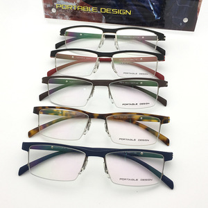 00zhaostar2004淘宝portable oesign男士商务钛合金超轻眼镜框 半框