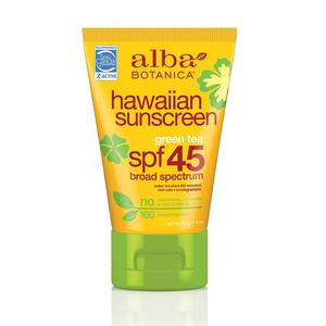 美国直邮Alba Botanica 绿茶夏威夷SPF 45防晒霜，4盎司
