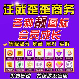 yy歪歪年费年会签到靓图标成长值积分至尊vip紫v名紫钻经验保金卡