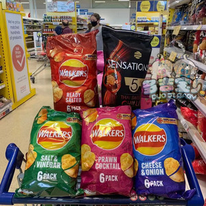 买3包邮现货 英国walker原切薯片芝士洋葱咸醋泰式甜辣原味