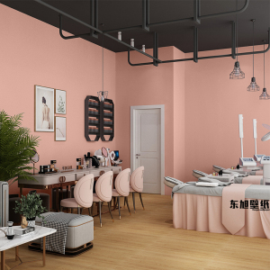 莫兰迪脏粉色墙纸自粘卧室背景墙服装店美容院美甲防水防潮壁纸贴