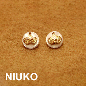 NIUKO 辅料 金属树脂双拼皇冠花朵精致衬衫小纽扣针织钮扣子DIY