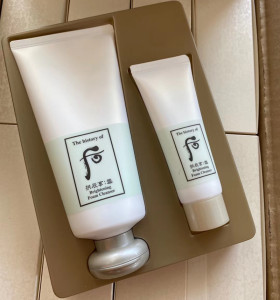 韩国whoo后 拱辰享雪清颜美白洗面奶洁面180ml 40ml 包邮
