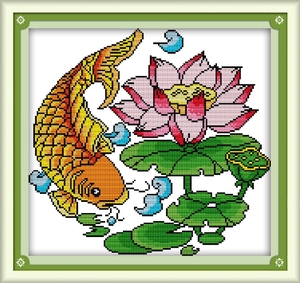 十字绣荷花系列小幅