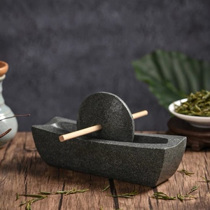 【茶碾】宋代点茶工具器具青石茶磨茶碾研磨茶粉捣茶臼抹茶研磨器