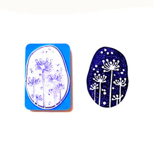 橡皮章成品手工雕刻手账明信片装饰藏书章不规则圆形花朵点点印章