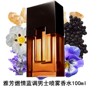 雅芳燃情蓝调男士喷雾香水100ml经典蓝调燃动挑情诱惑木质香调