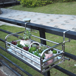 阳台栏杆多肉花架悬挂式家用护栏花盆架室内外不锈钢花架置物架子