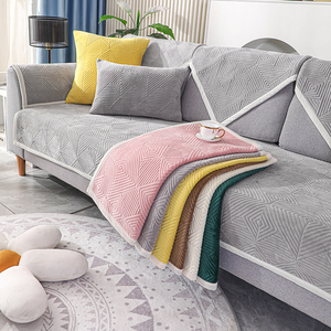 简约北欧天鹅绒沙发垫沙发套防滑坐垫防尘盖布盖巾四季通用可定做
