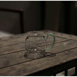 |工匠家品|《小钱袋》提耳茶海 公道杯带把手 高硼硅高透玻璃耐热