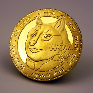 新神烦狗头像纪念章dogecoin网红狗狗币doge表情镀金币硬币幸运币
