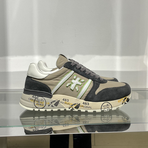 正品现货capermoon/卡柏门时尚休闲米灰色男士运动休闲鞋米字鞋