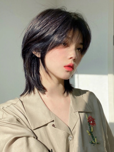 805人付款天猫假发女短发日系狼尾中性风蓬松鲻鱼头锁