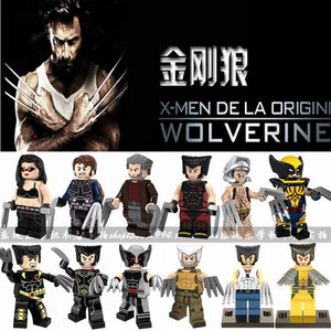 漫威超级英雄 x战警 金刚狼 wolverine 拼装积木人仔玩具兼容乐高
