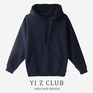 Yi Z CLUB 高街运动风字母贴布袋鼠兜连帽卫衣春夏男女情侣装0.66