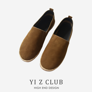 Yi Z CLUB 欧美风猪皮内里头层牛皮一脚蹬休闲鞋懒人鞋男鞋子0.93