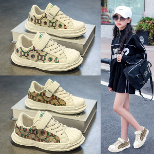 女童运动鞋2022夏季新款贝壳头板鞋中大童女孩夏款软底防滑跑步鞋