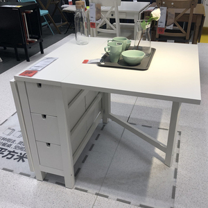 ikea宜家诺顿折叠餐桌白色原木色折叠式餐桌子宜家折叠餐桌就餐桌