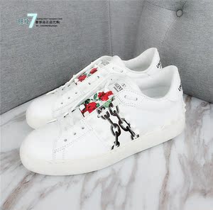 Valentino/华伦天奴新款花卉铆钉女士小白鞋运动鞋SW0S0A01DDA