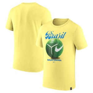 美国代购正品Nike巴西足球国家队短袖T恤黄色纯棉Brazil