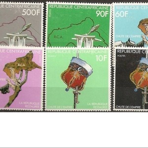中非邮票 1981 推翻博卡萨 帝国覆灭 原胶无贴 6全